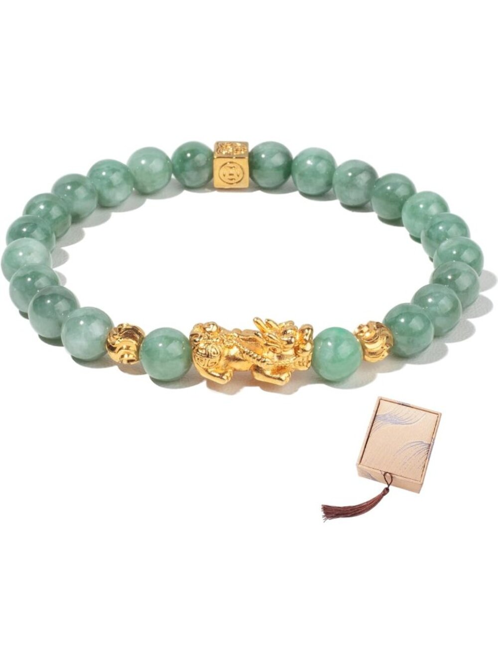 Natural Jade Feng Shui Bracelet for Luck & Wealth | Unisex Protection Jewelry